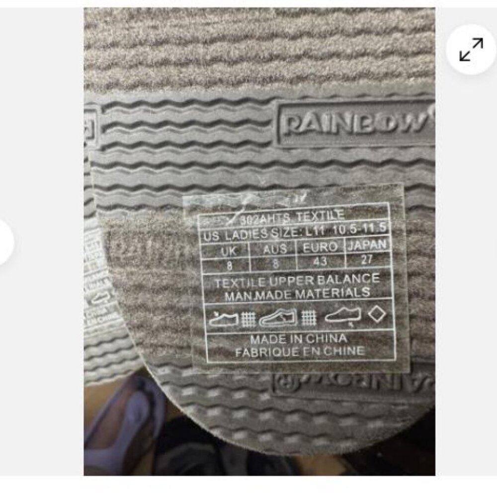 Rainbow Sandals Womens Sz 10 Flip Flop Thong Flats Comfort Beige Fabric Slip On - Picture 6 of 9